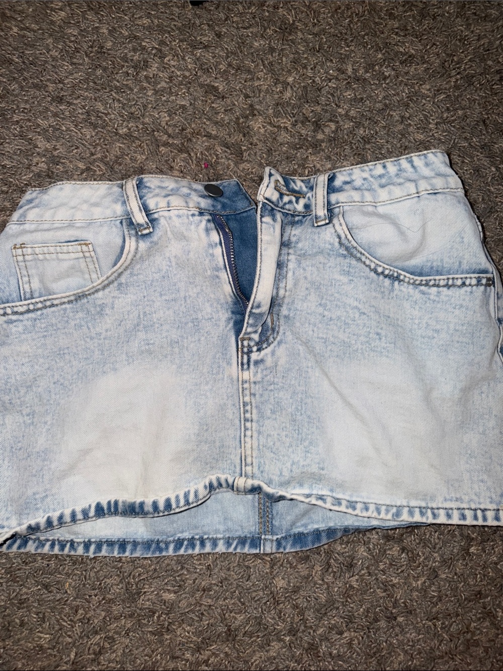 Light Wash Denim Mini Skirt